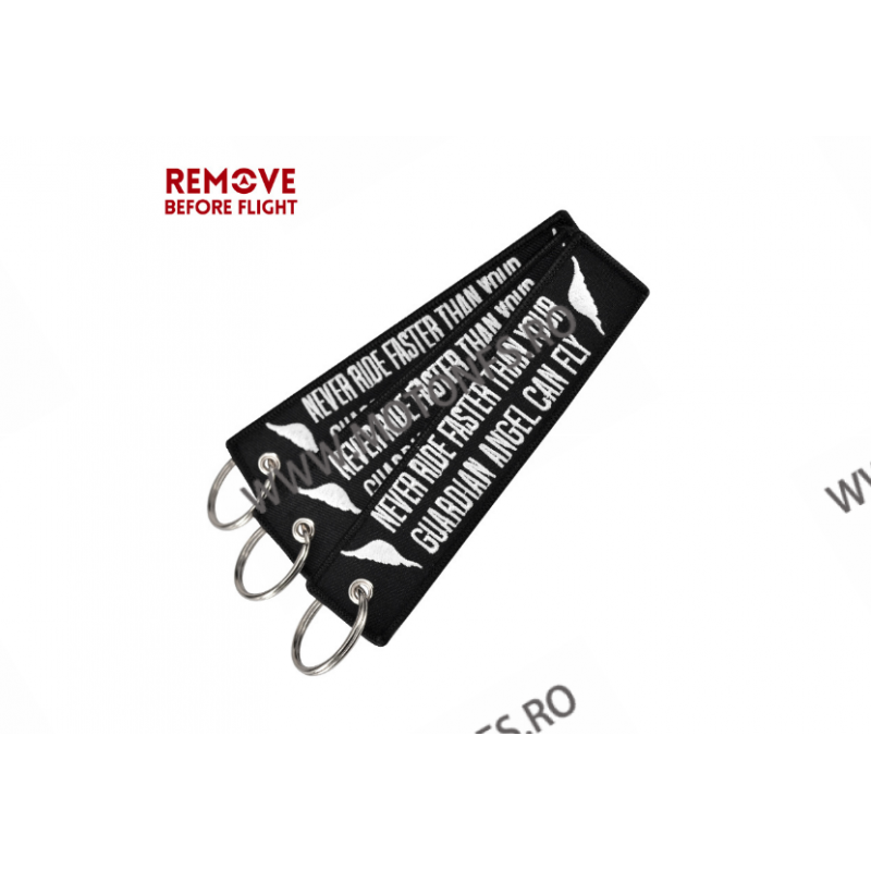 Never Ride Faster Than Your Guardian Angel Can Fly Breloc Moto Brodat Pe Ambele Fete JAM6K JAM6K  Breloc Chei 10,00 lei 10,00...