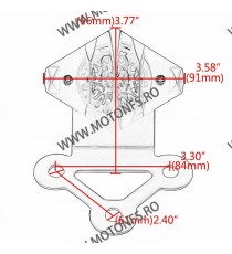 Stop cu leduri si Suport Numar Stop Frana / Lampa Spate  Moto Universal Cafe Racer Cromat Chooper Bobber IO8ML IO8ML  Stop Un...