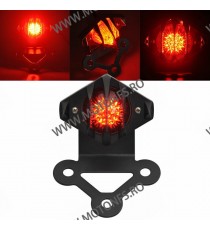 Stop cu leduri si Suport Numar Stop Frana / Lampa Spate  Moto Universal Cafe Racer Cromat Chooper Bobber IO8ML IO8ML  Stop Un...