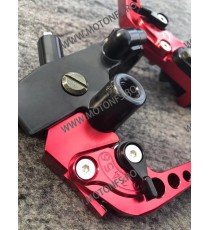 22MM Set Maneta Scurte reglabila frana / ambreiaj ＋ Pompa Hidraulica ＋prindere Oglinda Rosu OOBGD OOBGD  Maneta Cu Prindere G...