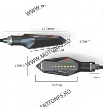 Set 2 Buc Semnalizari Omologat ( E11 ) moto semnal ascendent LED flexibile, Semnalizari motociclete Led, semnalizari led dina...