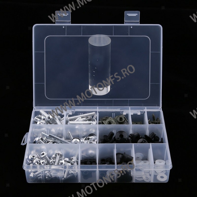 Set 223pcs Suruburi Carene +Suruburi parbriza+ clipsuri+distantiere+prinderi+saibe Universal Moto Honda Kawasaki Suzuki Yamah... Set 223pcs Suruburi Carene +Suruburi parbriza+ clipsuri+distantiere+prinderi+saibe Universal Moto Honda Kawasaki Suzuki Yamah...