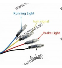 Set 2 Buc Semnale Semnalizatoare LED Cu Pozitie Stop Rosu Moto Cafe Racer Bobber Chopper Retro Z9GFR Z9GFR  Semnalizari Cafe ...