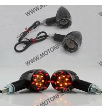 Set 2 Buc Semnale Semnalizatoare LED Cu Pozitie Stop Rosu Moto Cafe Racer Bobber Chopper Retro Z9GFR Z9GFR  Semnal Universale...