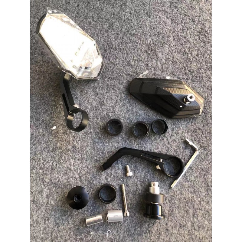 Set 2 Oglinzi Capete Ghidon Negru UNIVERSALE MOTO SCUTER ATV HONDA YAMAHA SUZUKI KAWASAKI DUCATI BMW TRIUMPH SF096  Oglinzi C...