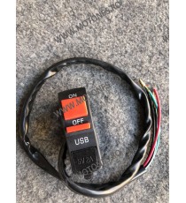 Buton on/off, USB încărcător 5v 2a /intrerupator ghidon moto, motocicleta, bicicleta, trotineta electrica, scuter sau Atv K1B...