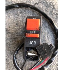 Buton on/off, USB încărcător 5v 2a /intrerupator ghidon moto, motocicleta, bicicleta, trotineta electrica, scuter sau Atv K1B...