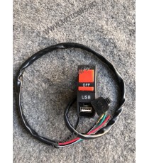 Buton on/off, USB încărcător 5v 2a /intrerupator ghidon moto, motocicleta, bicicleta, trotineta electrica, scuter sau Atv K1B...