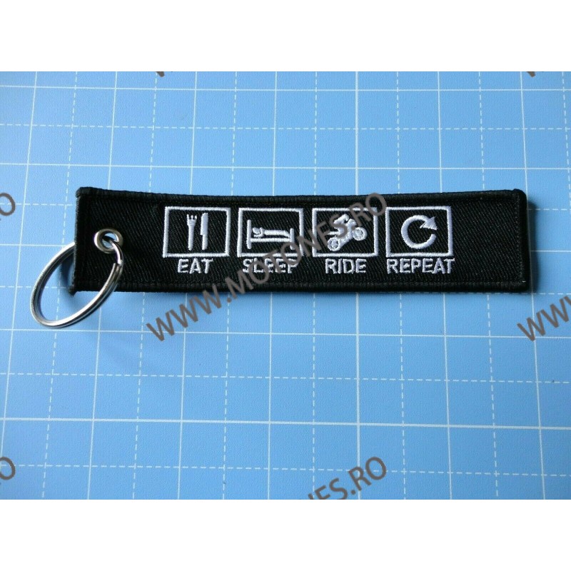 Eat Sleep Ride Repeat Breloc Brodat Pe Ambele Fete E055B E055B  Breloc Chei 10,00 lei 10,00 lei 8,40 lei 8,40 lei