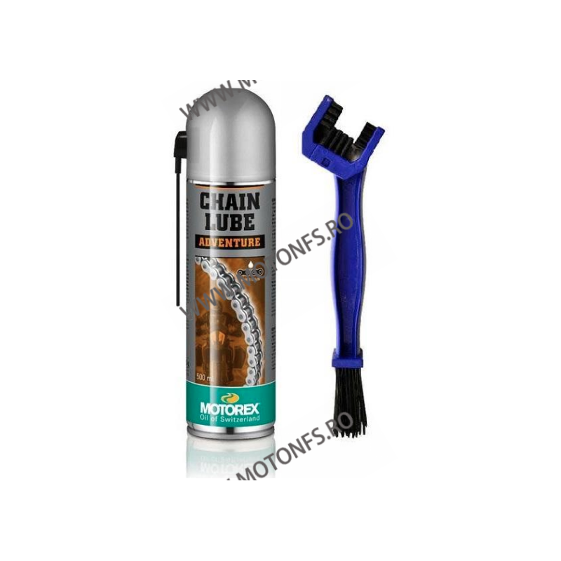 MOTOREX OFERTA - SPRAY LANT ADVENTURE - 500ml (CHAIN LUBE) + PERIE CURATARE LANT 960-846-OUT1015 MOTOREX MOTOREX Ungere Lantu...