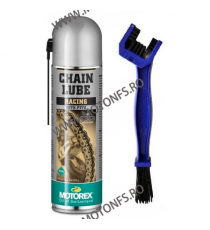 MOTOREX OFERTA - SPRAY LANT RACING (TEFLON) SPRAY - 500ml + PERIE CURATARE LANT 960-836-OUT1015 MOTOREX MOTOREX Ungere Lantur...