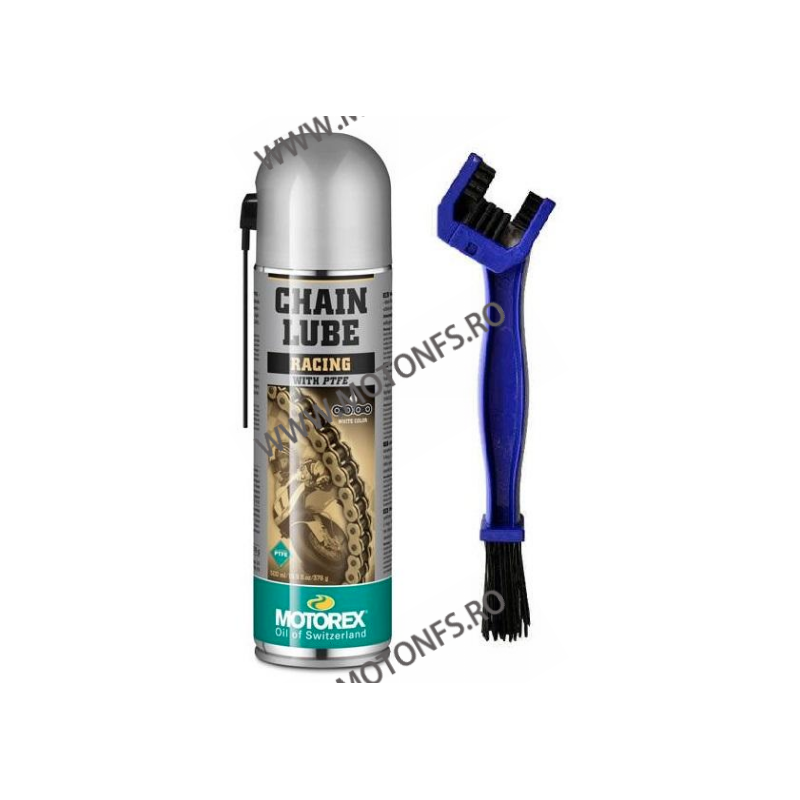 MOTOREX OFERTA - SPRAY LANT RACING (TEFLON) SPRAY - 500ml + PERIE CURATARE LANT 960-836-OUT1015 MOTOREX MOTOREX Ungere Lantur...