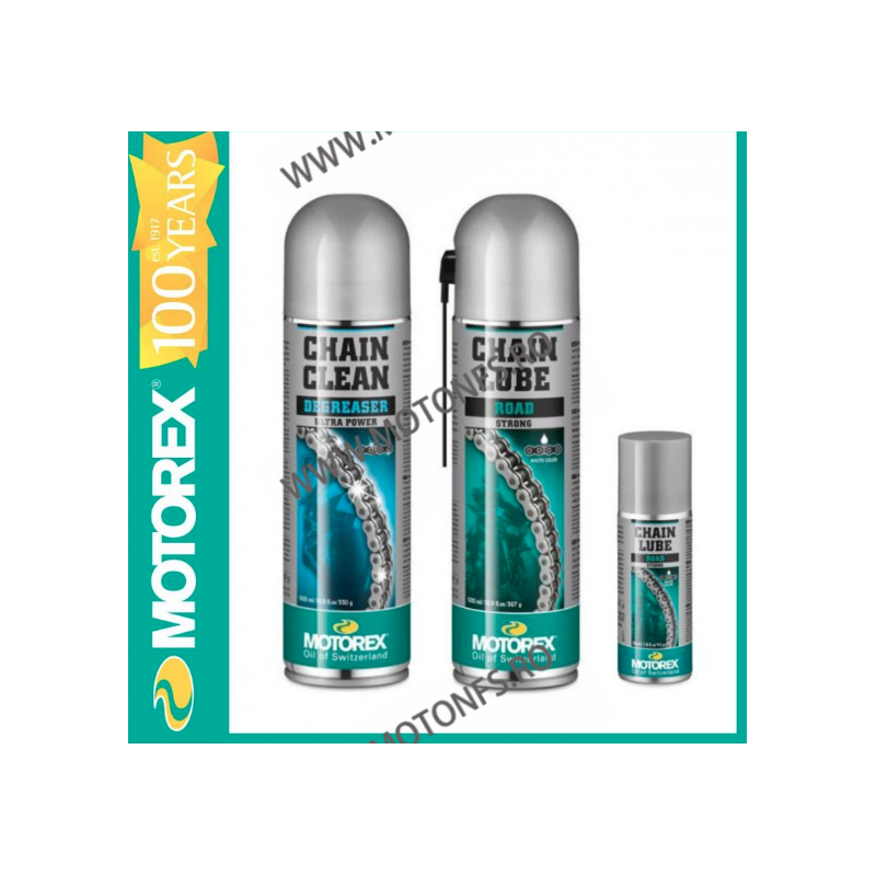 MOTOREX OFERTA SET SPRAY LANT ROAD 500ml + CHAIN CLEAN 500ml