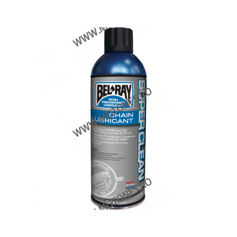 Spray de lubrifiat lantul Bel-Ray SUPERCLEAN CHAIN LUBRICANT (spray 175ml) 99470-A175W  BEL-RAY Curatare Lanturi 42,00 lei 42...