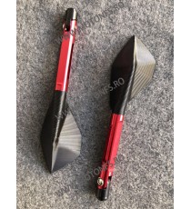 Oglinzi 2 Buc Universal CNC Negru / Rosu Pentru Motocicleta Naked Streetfighter Sport WL5MK WL5MK  Oglinzi Aluminiu CNC 149,0...