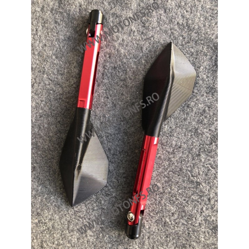 Oglinzi 2 Buc Universal CNC Negru / Rosu Pentru Motocicleta Naked