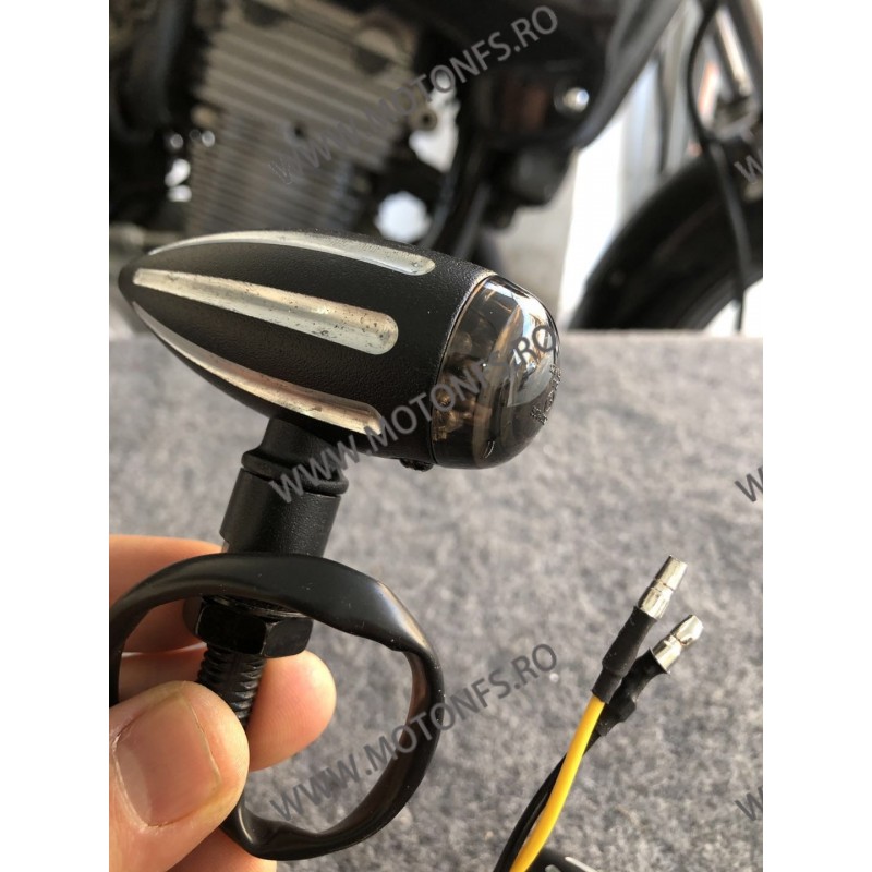 Set 2 Buc Semnale Pe LED Semnalizatoare Bullet Moto Cafe Racer Bobber Chopper Retro KG9BZ KG9BZ  Semnal Universale Cafe Racer...