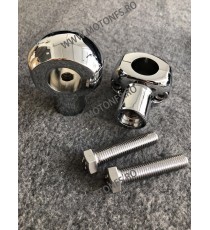 25 mm Inaltatore / Suport Ghidon Chrome Round 1 Inch Handlebar Riser Clamp Compatible With Harley Kawasaki Suzuki Yamaha Hond...