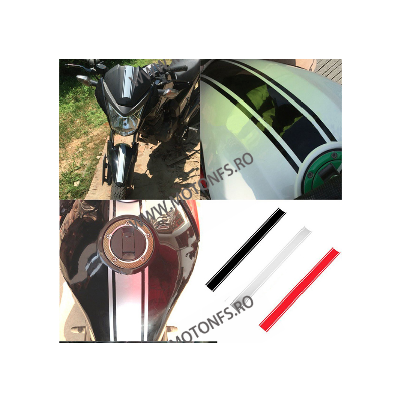 50cm x 4.5cm 1Buc Autocolant / Sticker Moto / Auto Reflectorizante Stikere Negru Alb Rosu Carena Moto GCWT5  Autocolante Care...
