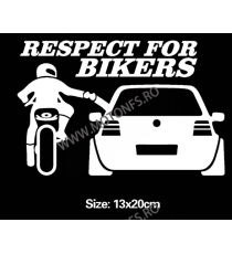 13cmx20cm Respect For Bikers  Autocolant / Sticker Moto / Auto Reflectorizante Stikere Carena Moto Q9Z3H  Autocolante Carena ...