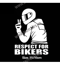 15cm x 15cm Respect For Bikers Autocolant / Sticker Moto / Auto Reflectorizante Stikere Carena Moto 7EWUS  Autocolante Carena...