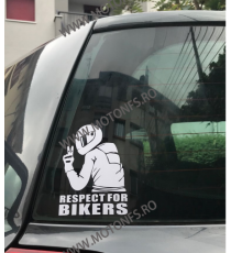 15cm x 15cm Respect For Bikers Autocolant / Sticker Moto / Auto Reflectorizante Stikere Carena Moto 7EWUS  Autocolante Carena...
