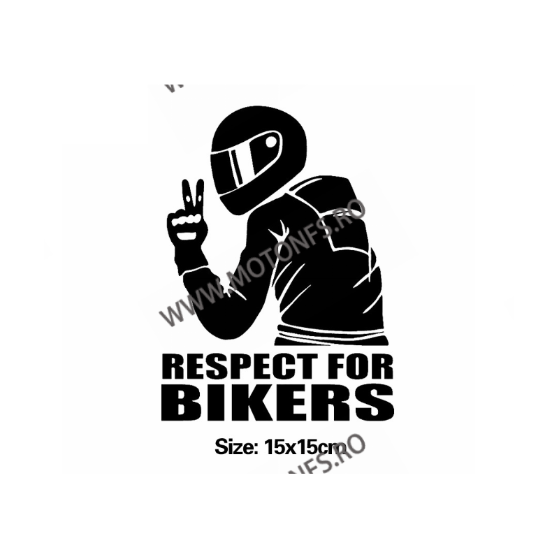 15cm x 15cm Respect For Bikers Autocolant / Sticker Moto / Auto Reflectorizante Stikere Carena Moto JHSD0  Autocolante Carena...