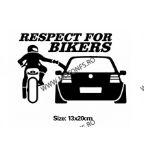 13cm x 20cm Respect For Bikers  Autocolant / Sticker Moto / Auto Reflectorizante Stikere Carena Moto DP0KJ  Autocolante Caren...