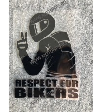 15cm x 15cm Respect For Bikers Autocolant / Sticker Moto / Auto Reflectorizante Stikere Carena Moto JHSD0  Autocolante Carena...