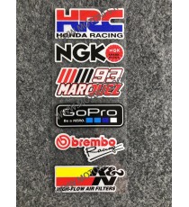 Set Autocolant / Stickere Pentru Moto ATV HRC HONDA RACING GOPRO NGK 93 MARQUEZ BREMBO QX5CK  Autocolant / Stikare Carena 15,...