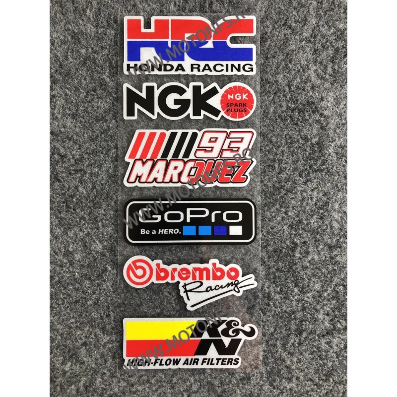 Set Autocolant / Stickere Pentru Moto ATV HRC HONDA RACING GOPRO NGK 93 MARQUEZ BREMBO QX5CK  Autocolant / Stikare Carena 15,...