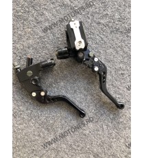 22MM Set 2 Maneta Scurte frana / ambreiaj ＋ Pompa Hidraulica ＋prindere Oglinda Negru 2DGAW 2DGAW  Maneta Cu Prindere Ghidon 1...