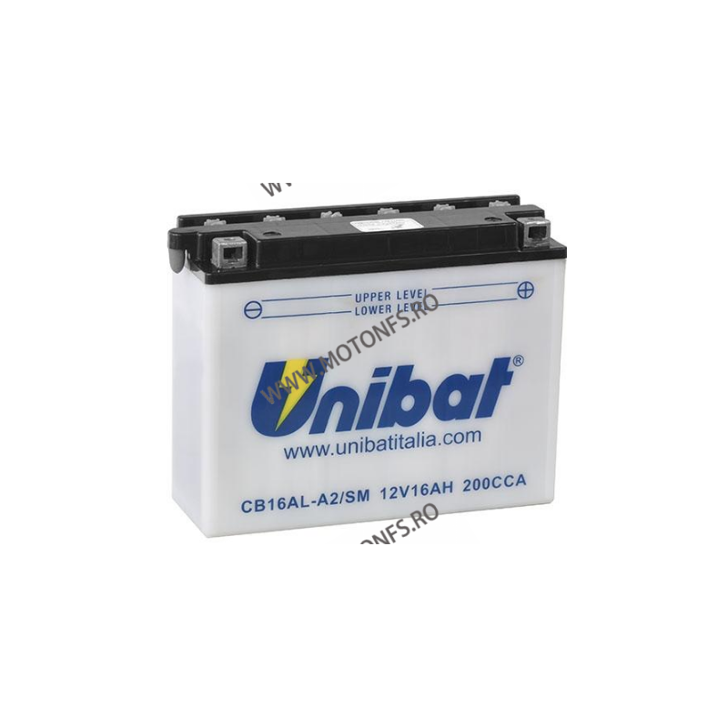 UNIBAT - Acumulator cu intretinere CB16AL-A2-SM (Yuasa: YB16AL-A2) U295-284-SM UNIBAT Baterii UNIBAT 355,00 lei 319,00 lei 29... UNIBAT - Acumulator cu intretinere CB16AL-A2-SM (Yuasa: YB16AL-A2) U295-284-SM UNIBAT Baterii UNIBAT 355,00 lei 319,00 lei 29...