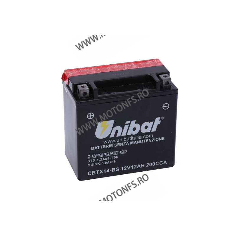 UNIBAT - Acumulator fara intretinere CBTX14-BS (Yuasa: YTX14-BS) l/b/h 152 x 88 x 147 U295-346-BS UNIBAT Acasa 310,00 lei 310...