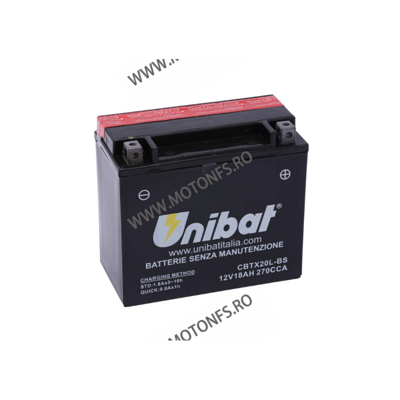 UNIBAT - Acumulator fara intretinere CBTX20L-BS (Yuasa: YTX20L-BS) l/b/h 175 x 85 x 155 U295-347-BS UNIBAT Acasa 450,00 lei 4...