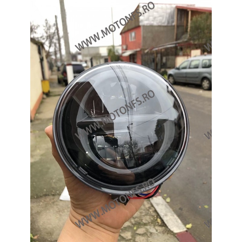 5.75 Inch Far Universal Moto Omologat E9  Cafe Racer Chopper, Bobber Harley Davidson MS-1057N  Faruri Moto Universale 295,00 ...