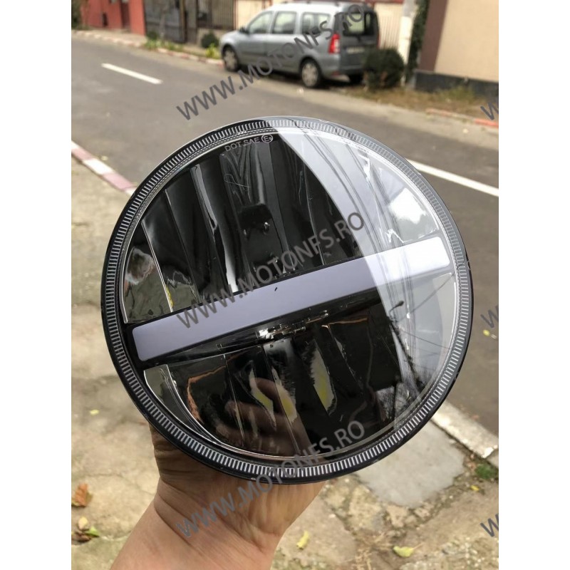 7 Inch Far Universal Moto DRL Omologat E9 Projector Cafe Racer Chopper, Bobber Harley Davidson ,Jeep MS-7080D  Faruri Moto Un...