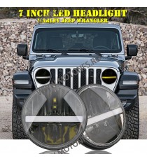 7 Inch Far Universal Moto DRL Omologat E9 Projector Cafe Racer Chopper, Bobber Harley Davidson ,Jeep MS-7080D  Faruri Moto Un...