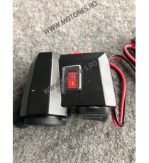 Priza USB x 2, Bricheta x 1 Si Voltmetru Digital Moto, Led Rosu, Culoare Negru 78OB5  Voltmetru / Prize Moto 69,00 lei 69,00 ...