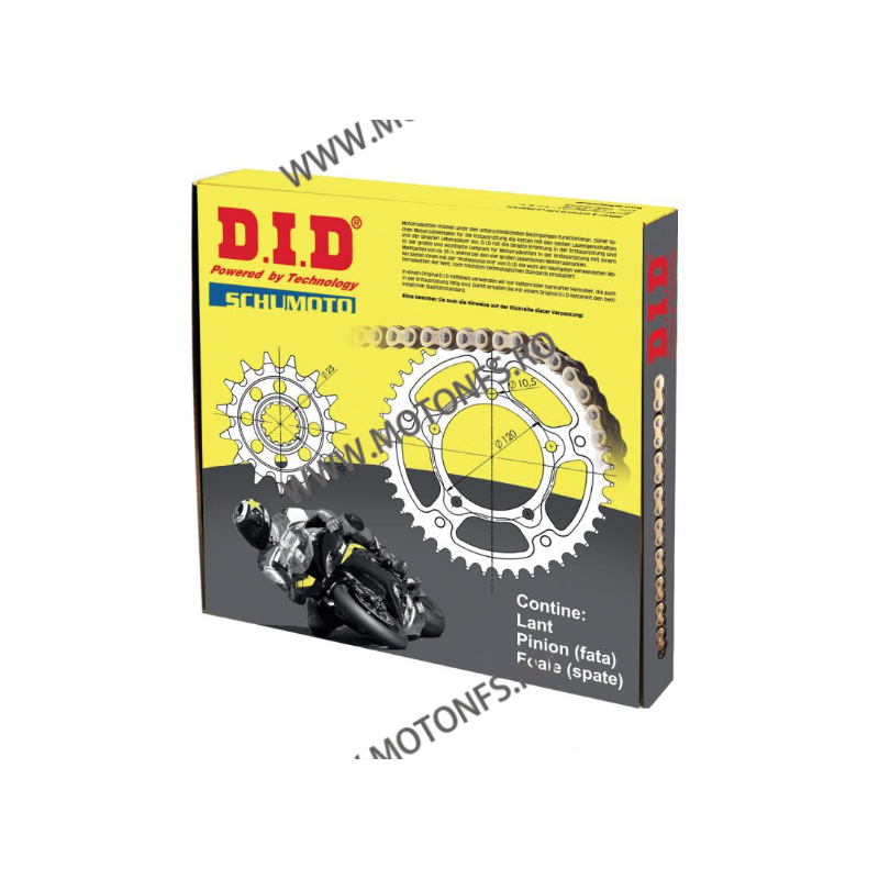 DID - kit lant Kawasaki ZX-6R/ZX-6RR 2005-2006, pinioane 15/43