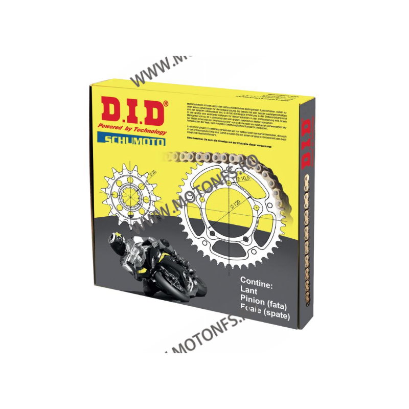 DID - kit lant KTM 790 Adventure 2019-, pinioane 16/45, lant 520VX3-118 X-Ring (cu nit) 125-526 DID RACING CHAIN Kit KTM 544,...