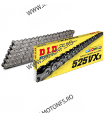 DID - Lant 525VX3 cu 106 zale - X-Ring Steel color, ZJ conn.link 1-560-106 / N DID RACING CHAIN DiD Lant 525 374,00 lei 336,6...