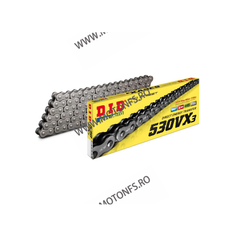 DID - Lant 530VX3 cu 108 zale - X-Ring 1-660-108 / 103024108 DID RACING CHAIN Acasa 418,00 lei 376,20 lei 351,26 lei 316,13 l...