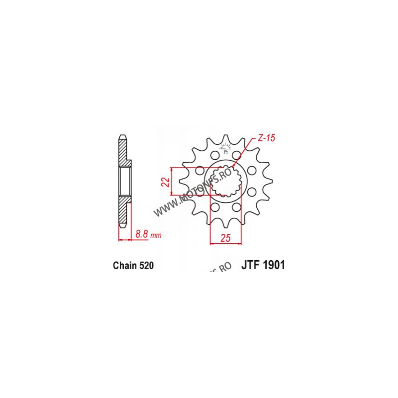 EMGO - Pinion (fata) JTF1901, 13 dinti - KTM 2/4 Takt 250 SX-F 105-411-13 EMGO Emgo Pinioane 49,00 lei 49,00 lei 41,18 lei 41...