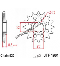 EMGO - Pinion (fata) JTF1901, 15 dinti - KTM EXC250/300/450 525XC/MXC 105-411-15 EMGO Emgo Pinioane 64,00 lei 64,00 lei 53,78...