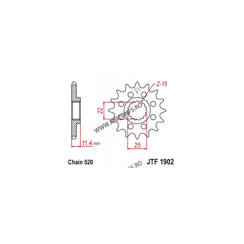 EMGO - Pinion (fata) JTF1902, 15 dinti - KTM 620SC/LC4 660 105-411-15 SPROCKETS Emgo Pinion 59,00 lei 59,00 lei 49,58 lei 49,...