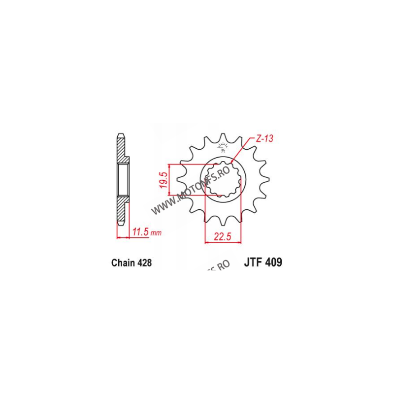 EMGO - Pinion (fata) JTF409, 16 dinti - DR125 103-365-16 EMGO Emgo Pinion 49,00 lei 49,00 lei 41,18 lei 41,18 lei