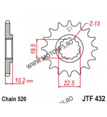 EMGO - Pinion (fata) JTF432, 13 dinti - DR350S/RM250 -2004 103-461-13 EMGO Emgo Pinioane 49,00 lei 49,00 lei 41,18 lei 41,18 lei