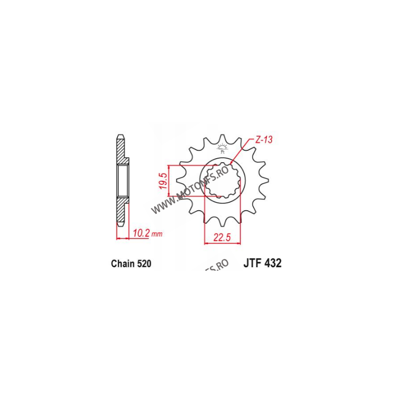 EMGO - Pinion (fata) JTF432, 13 dinti - DR350S/RM250 -2004 103-461-13 EMGO Emgo Pinioane 49,00 lei 49,00 lei 41,18 lei 41,18 lei