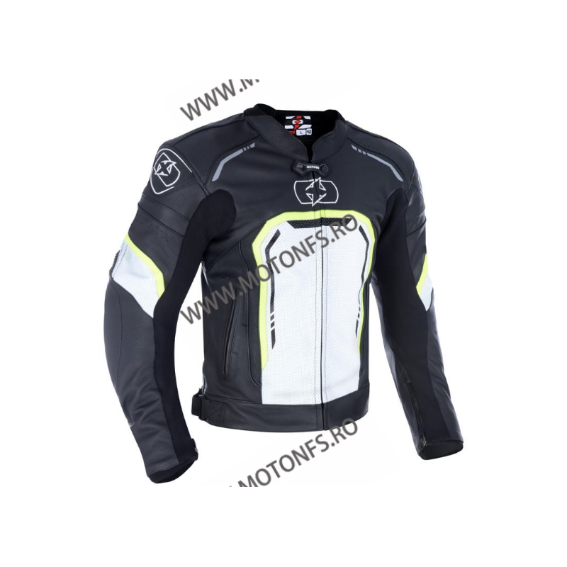 OXFORD - geaca piele STRADA SPORTS BLACK/ WHITE/ FLUO 2XL OX-LM1831022XL OXFORD Geci Piele Oxford 1,150.00 1,150.00 966,39 le...